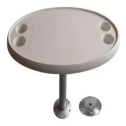 Rundt bord med bordben og base