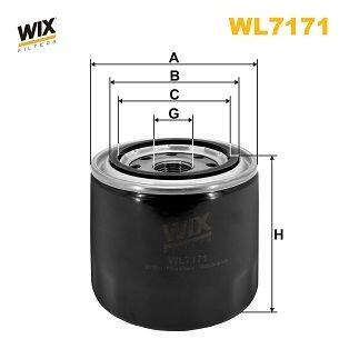 WL7171  WIX Oliefilter 20X1.5MM (51334)  -  Passer til YANMAR+ Marine Engines