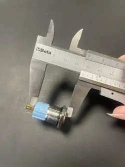 Corsiva LAS3 kontakt / tryk-afbryder i rustfri stål - 12V On/Off, Blå LED