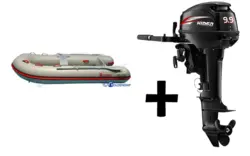 Bådsæt - 330 cm båd med 9.9 hk påhængsmotor - KOMPLET