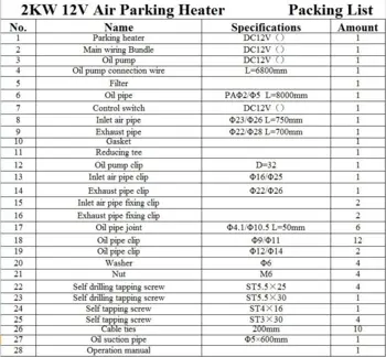 JP Oil Fuel / Cabin Heater (air) 2 KW (Package Kit) - SPECIAL CAMPAIGN