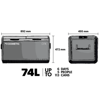 Dometic CFX3_75DZ, Køleboks med dual-zoner kompressor, 74L