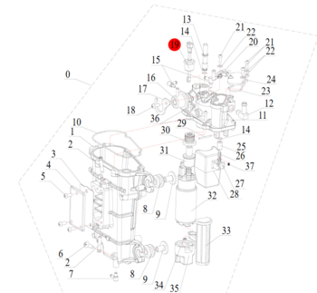 Tilslutning til pakning ved oliepumpe