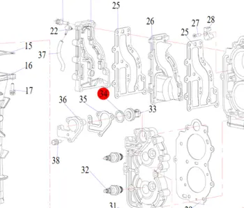 Pakning til Hidea/Yamaha 9.9-30 HK 2-TAKT